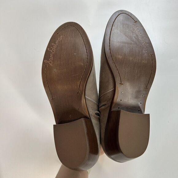 Sam Edelman Petty Suede Heeled Ankle Bootie Womens 9 M Putty Gray Beige - Picture 6 of 8